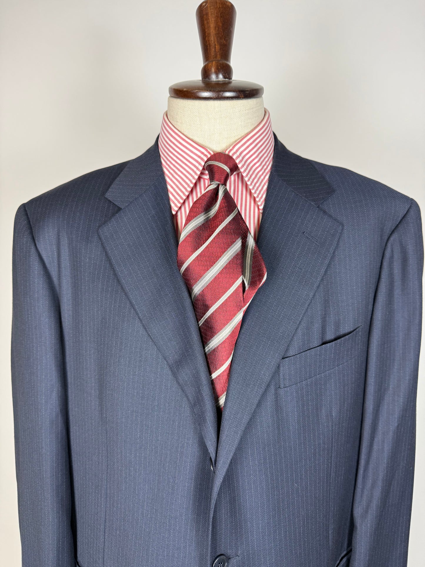 Giacca Pal Zileri tessuto Loro Piana four seasons blu gessato - tg. 56/58