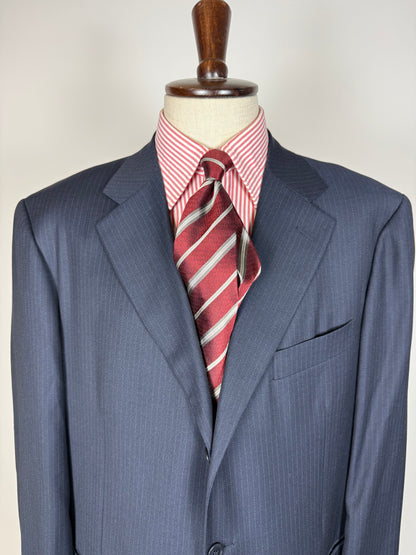 Giacca Pal Zileri tessuto Loro Piana four seasons blu gessato - tg. 56/58