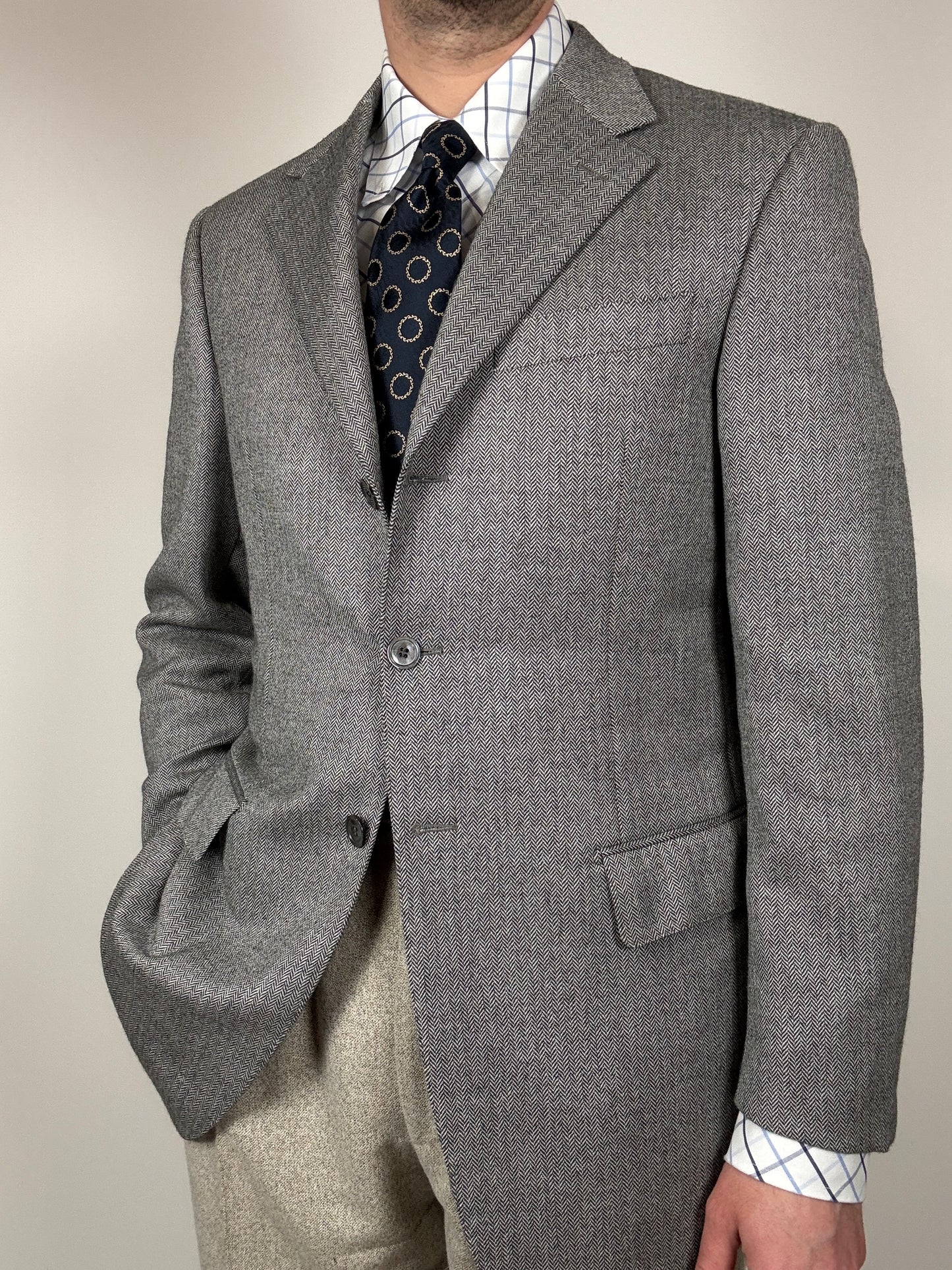 Giacca Pierre Cardin anni ‘90 spigato grigio - tg. 50