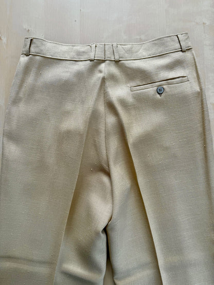 Completo doppiopetto estivo anni ‘70 in misto lino beige - tg. 44/46