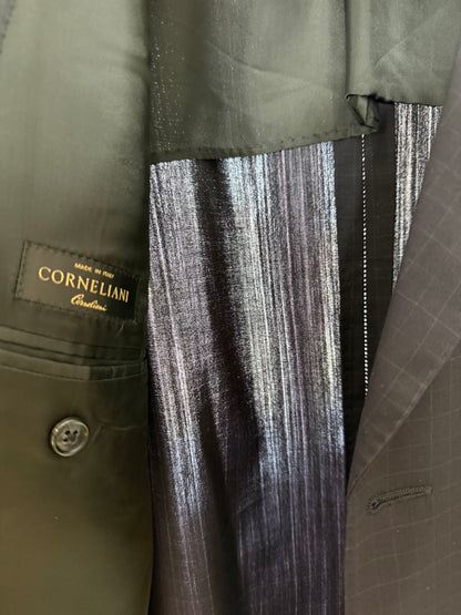 Completo Corneliani fresco lana blu a quadri - tg. 52/54