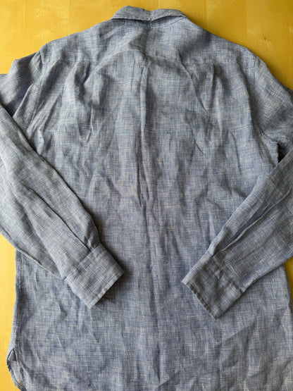 Camicia Boggi micro pied-de-poule puro lino - tg. M