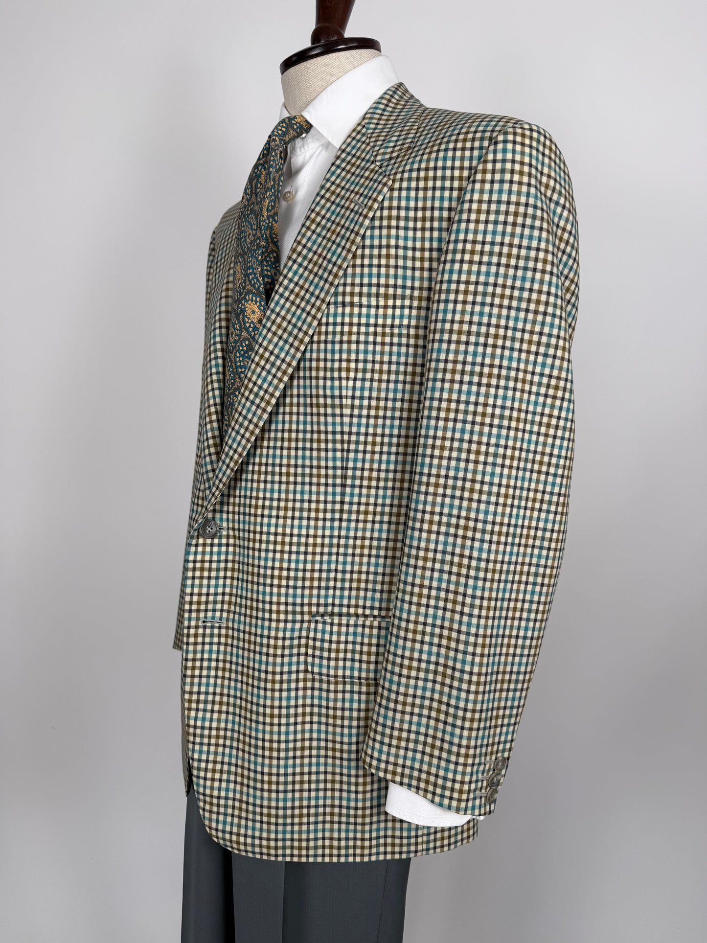 Giacca Ermenegildo Zegna quadretti fresco lana mezza fodera - tg. 52