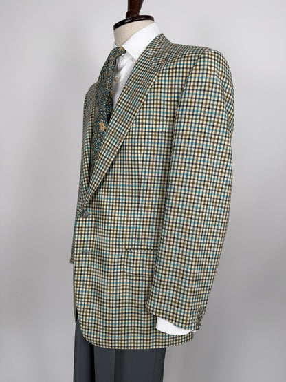 Giacca Ermenegildo Zegna quadretti fresco lana mezza fodera - tg. 52