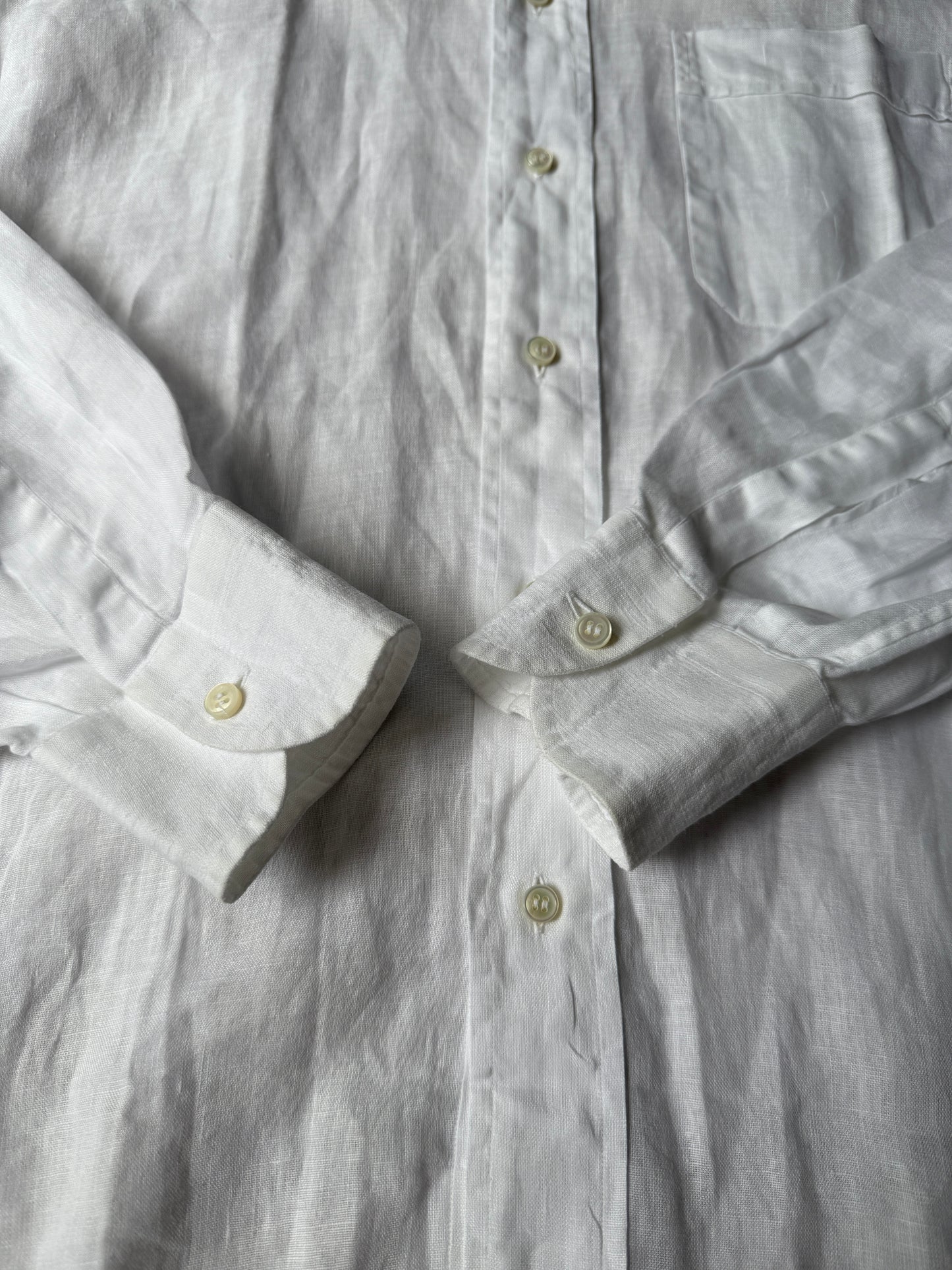 Camicia Brioni bianca in puro lino - L collo 41