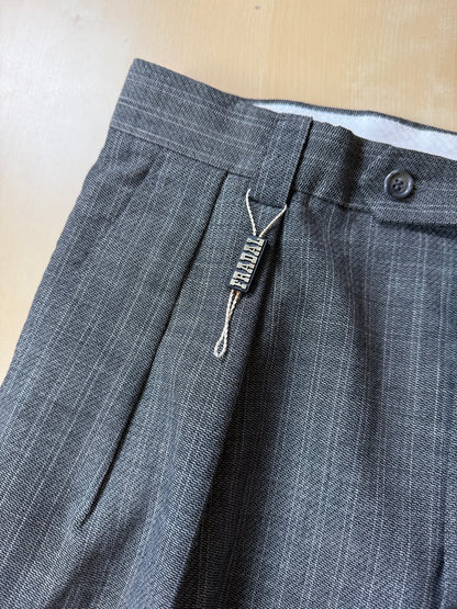 Pantaloni anni '80 fresco lana grigio a righe (NOS) - tg. 46