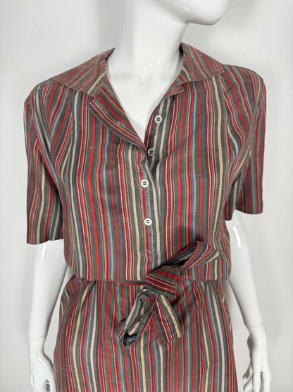 Abito chemisier in seta Saint Laurent Rive Gauche anni ‘70/‘80 - tg. M/L