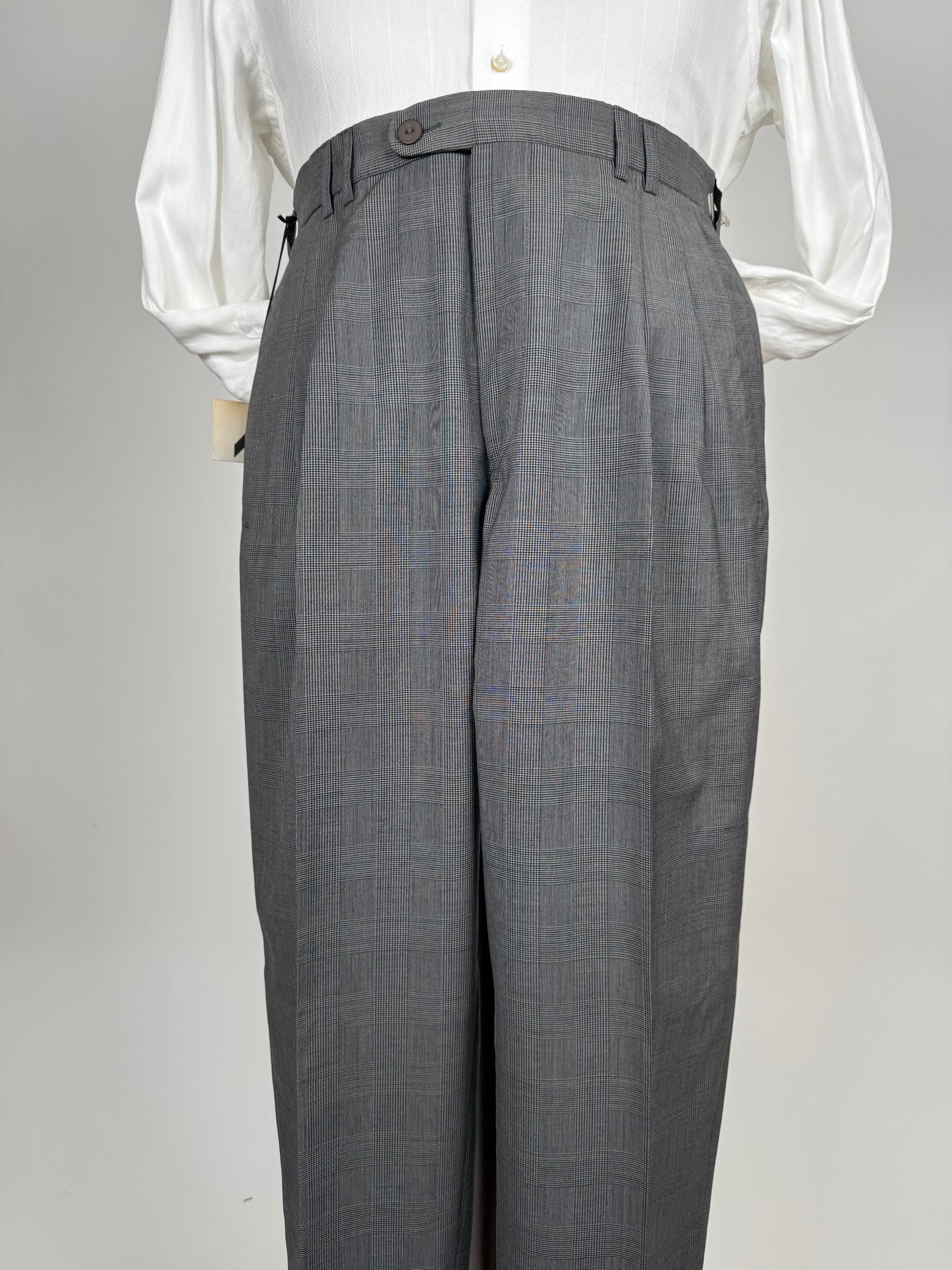 Pantaloni anni ‘80 fresco lana principe di Galles (NOS) - tg. 48