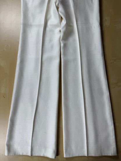 Completo 3 pezzi anni '70 seta shantung avorio - tg. 42/44