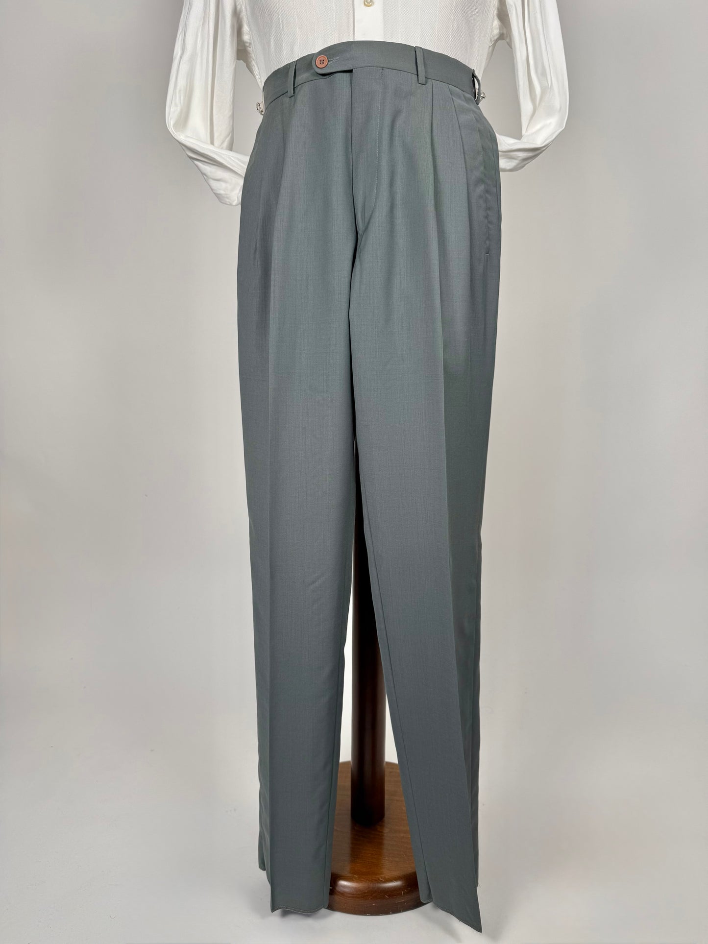 Pantaloni fresco lana verde petrolio anni ‘80 (NOS) - tg. 44