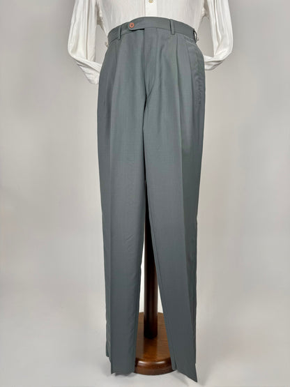 Pantaloni fresco lana verde petrolio anni ‘80 (NOS) - tg. 44