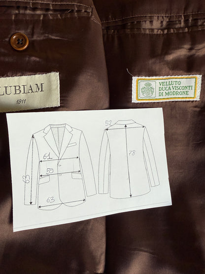 Giacca + panciotto anni '90 in velluto a coste marrone - tg. 56