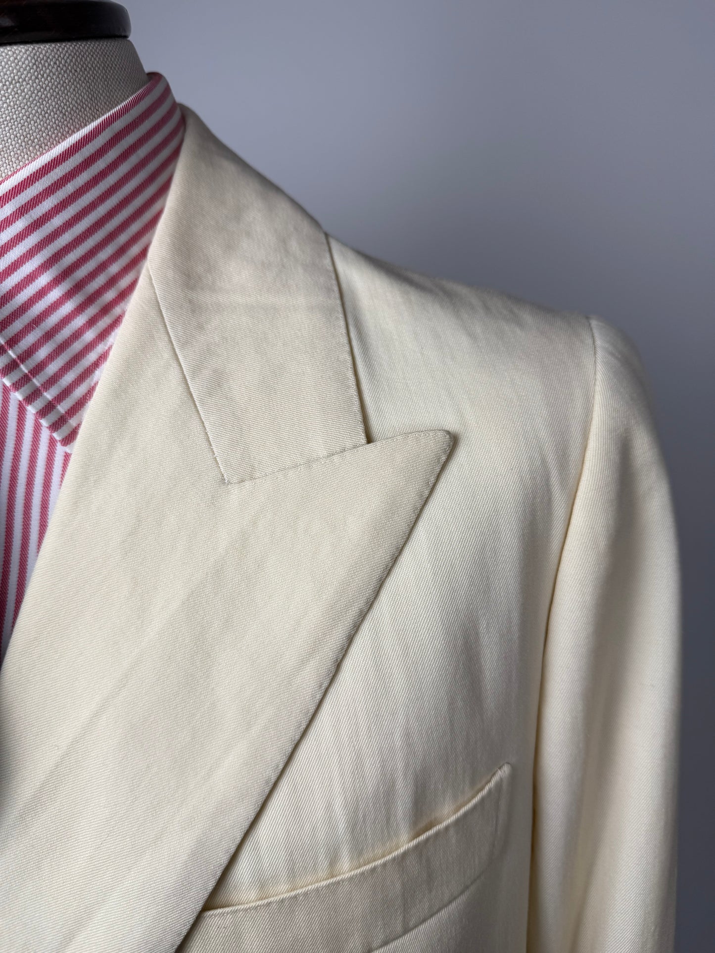 Giacca sartoriale twill bianco panna anni '60/'70 - tg. 52/54 drop basso