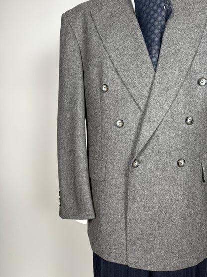 Giacca doppiopetto anni ‘80 flanella grigio medio - tg. 54/56