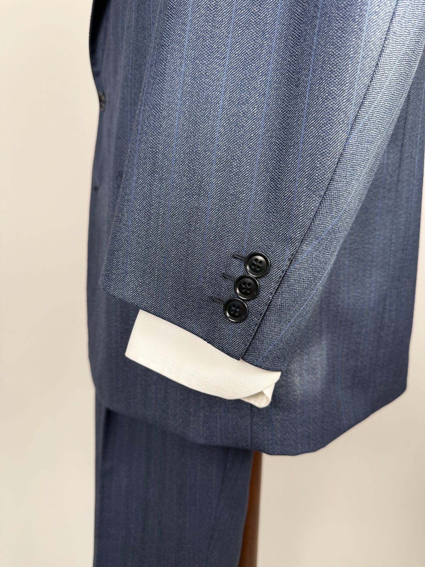 Completo sartoriale tessuto E. Zegna lana pettinata blu - tg. 54/56 drop basso