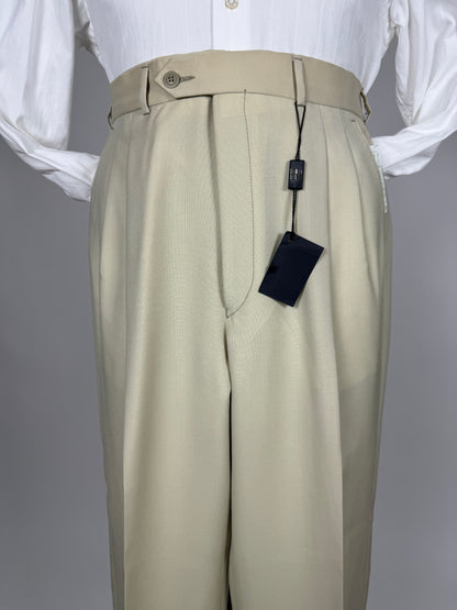 Pantaloni fresco lana bianco avorio anni '80 (NOS) - tg. 50
