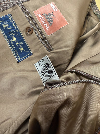 Completo anni ‘70 tweed marrone - tg. 50