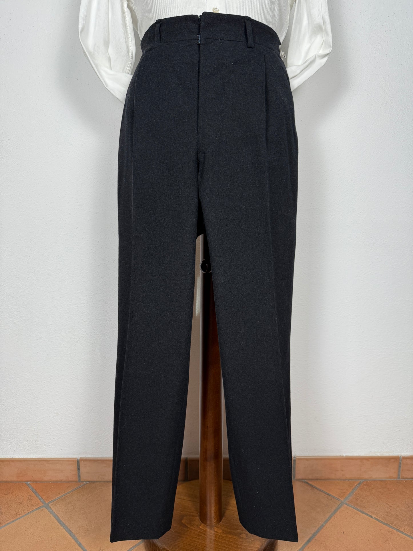 Completo 3 pezzi sartoriale anni ‘60/‘70 in flanella antracite - tg. 50