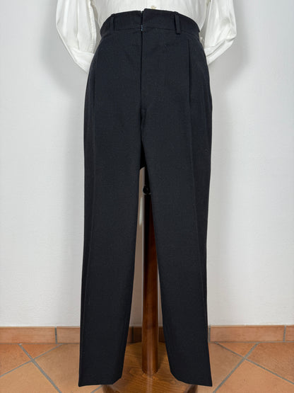 Completo 3 pezzi sartoriale anni ‘60/‘70 in flanella antracite - tg. 50