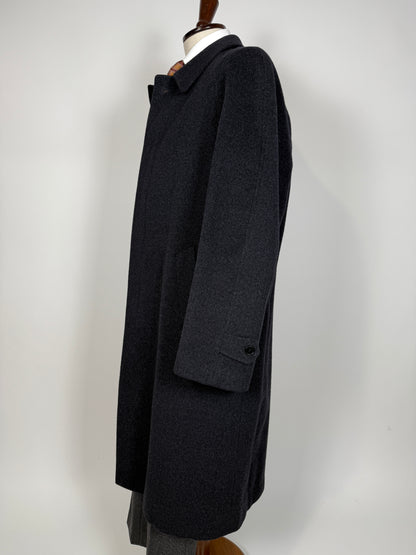 Cappotto raglan in panno lana e cashmere grigio fumo - tg. 54-58