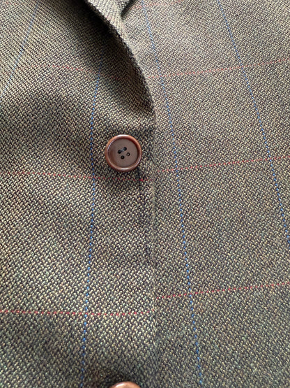 Giacca sartoriale in misto cashmere verde finestrato - tg. 58/60