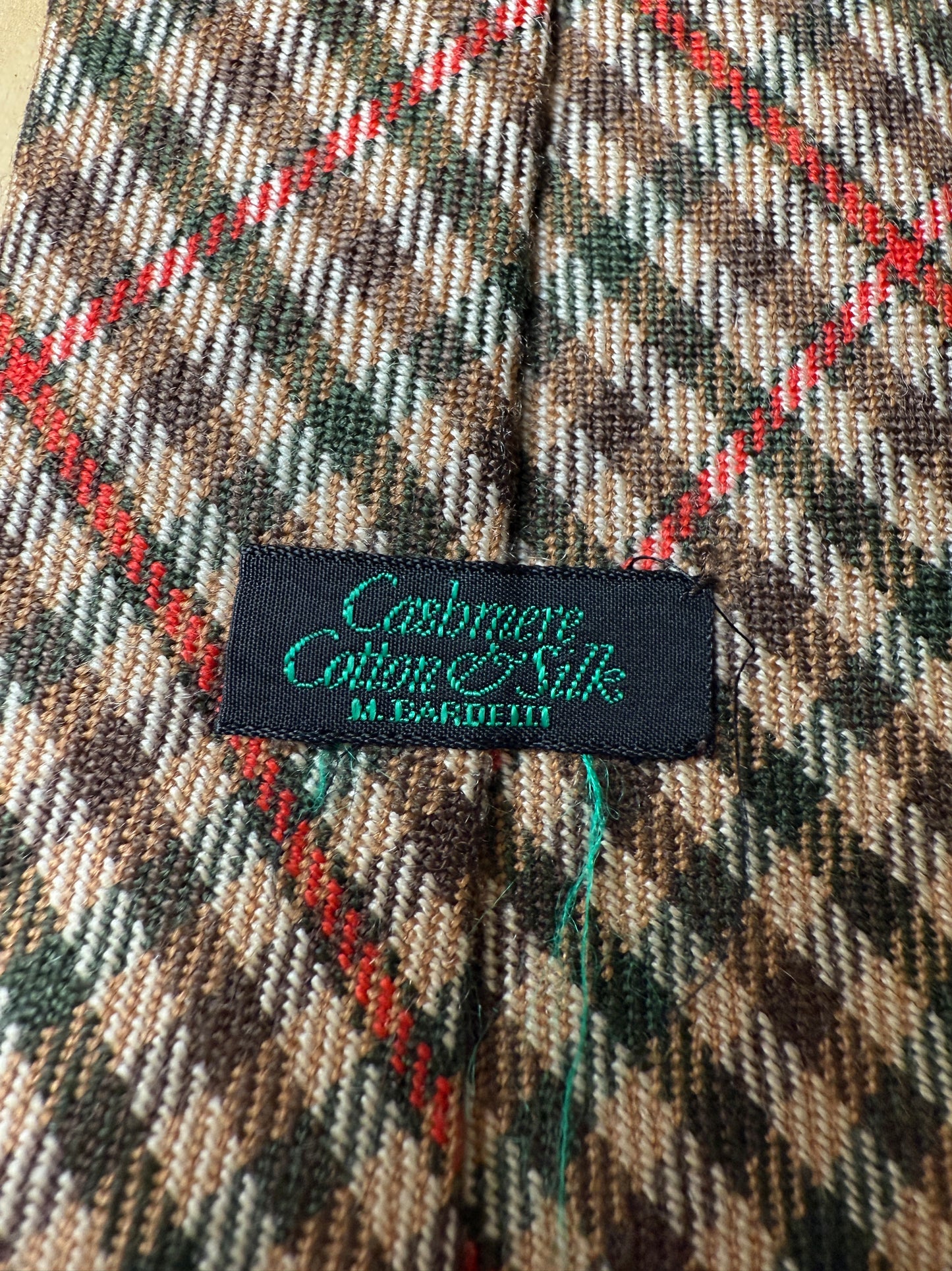 Cravatta check in cashmere e seta