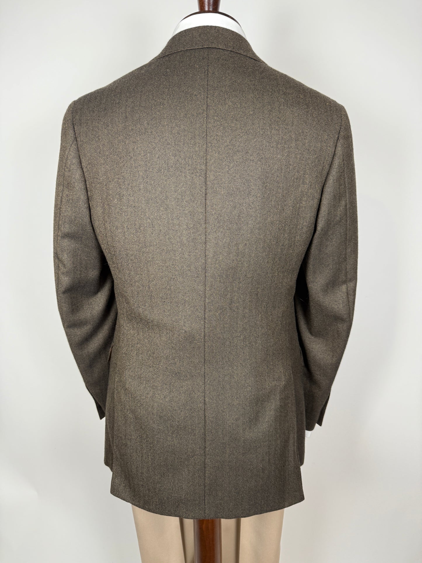 Giacca in lana e cashmere marrone spigato - tg. 44/46