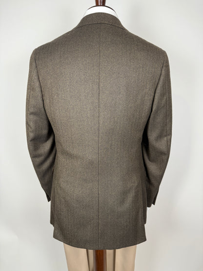 Giacca in lana e cashmere marrone spigato - tg. 44/46