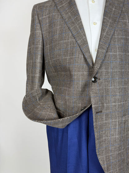 Giacca estiva lino e lana Glen check - tg. 50/52