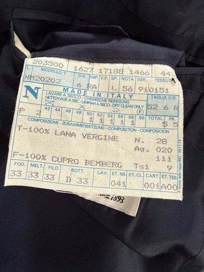Completo anni '80 lana pettinata verde-blu petrolio - tg. 52