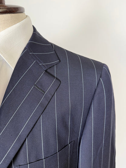 Giacca Gianni Versace anni '90 fresco lana blu gessato - tg. 52