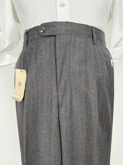 Pantaloni flanella antracite gessato anni ‘90 (NOS) - tg. 50