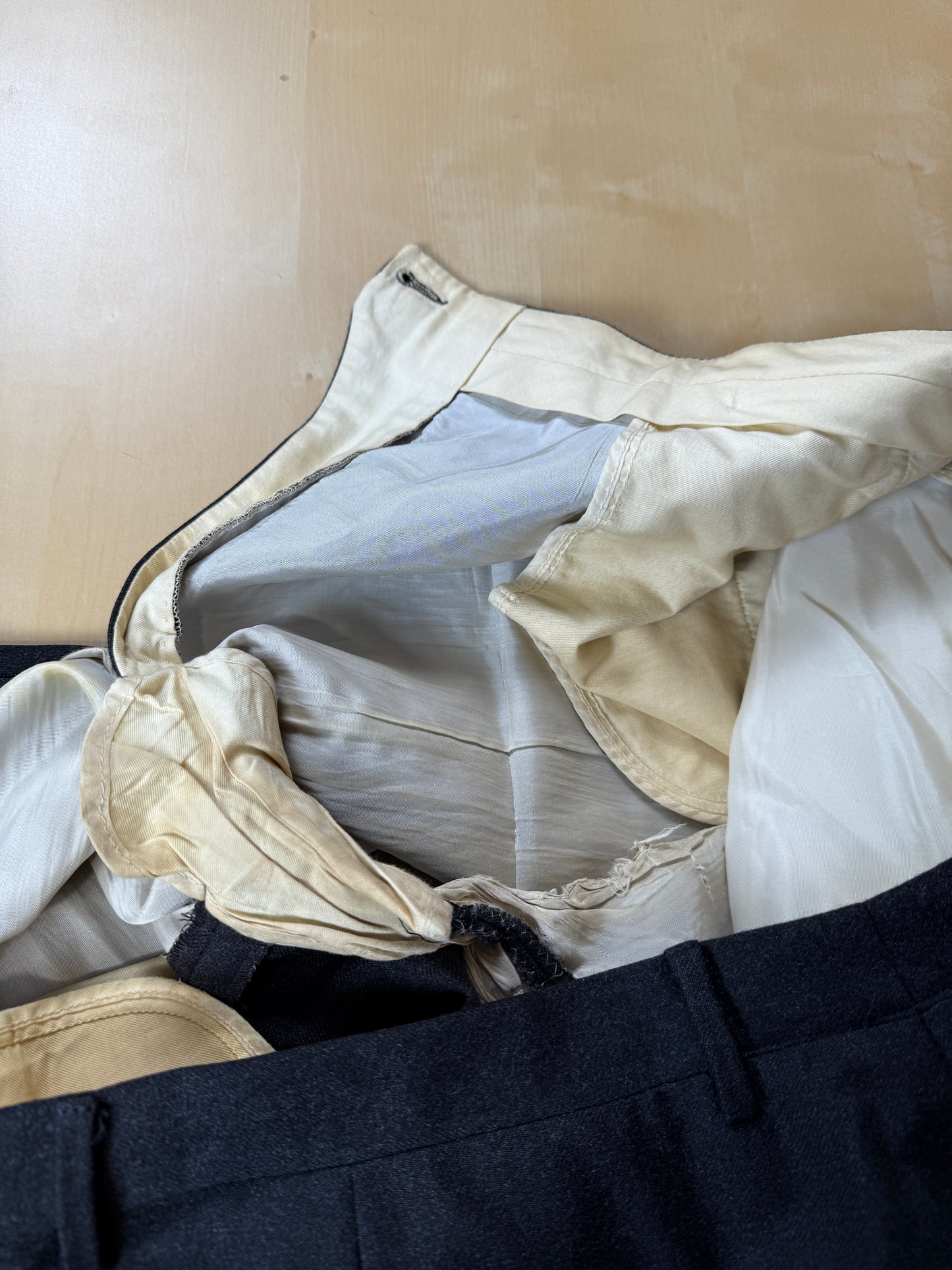 Completo doppiopetto anni ‘70/‘80 flanella antracite - tg. 52