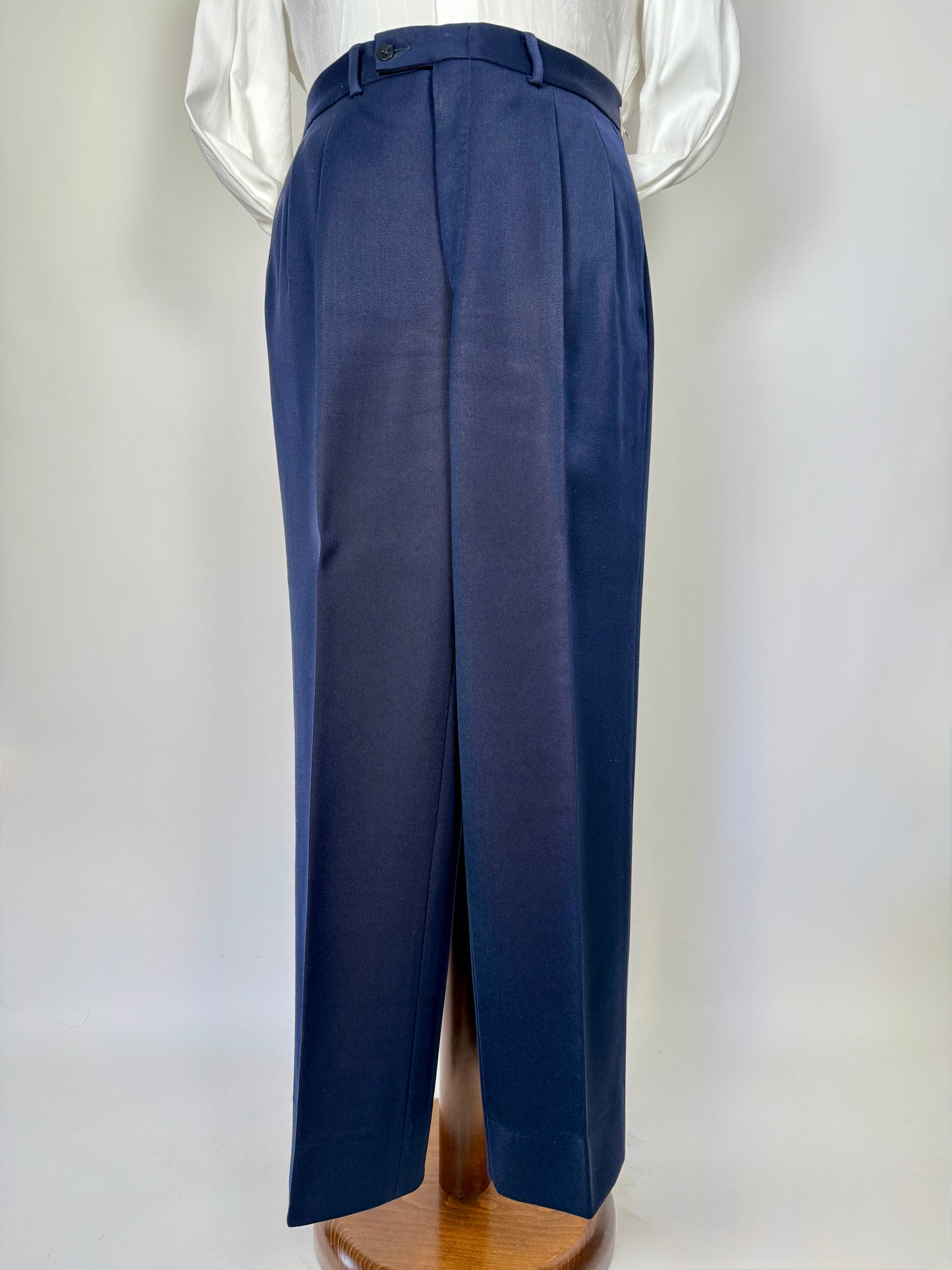 Pantaloni anni ‘70 in twill pettinato blu navy - tg. 50/52