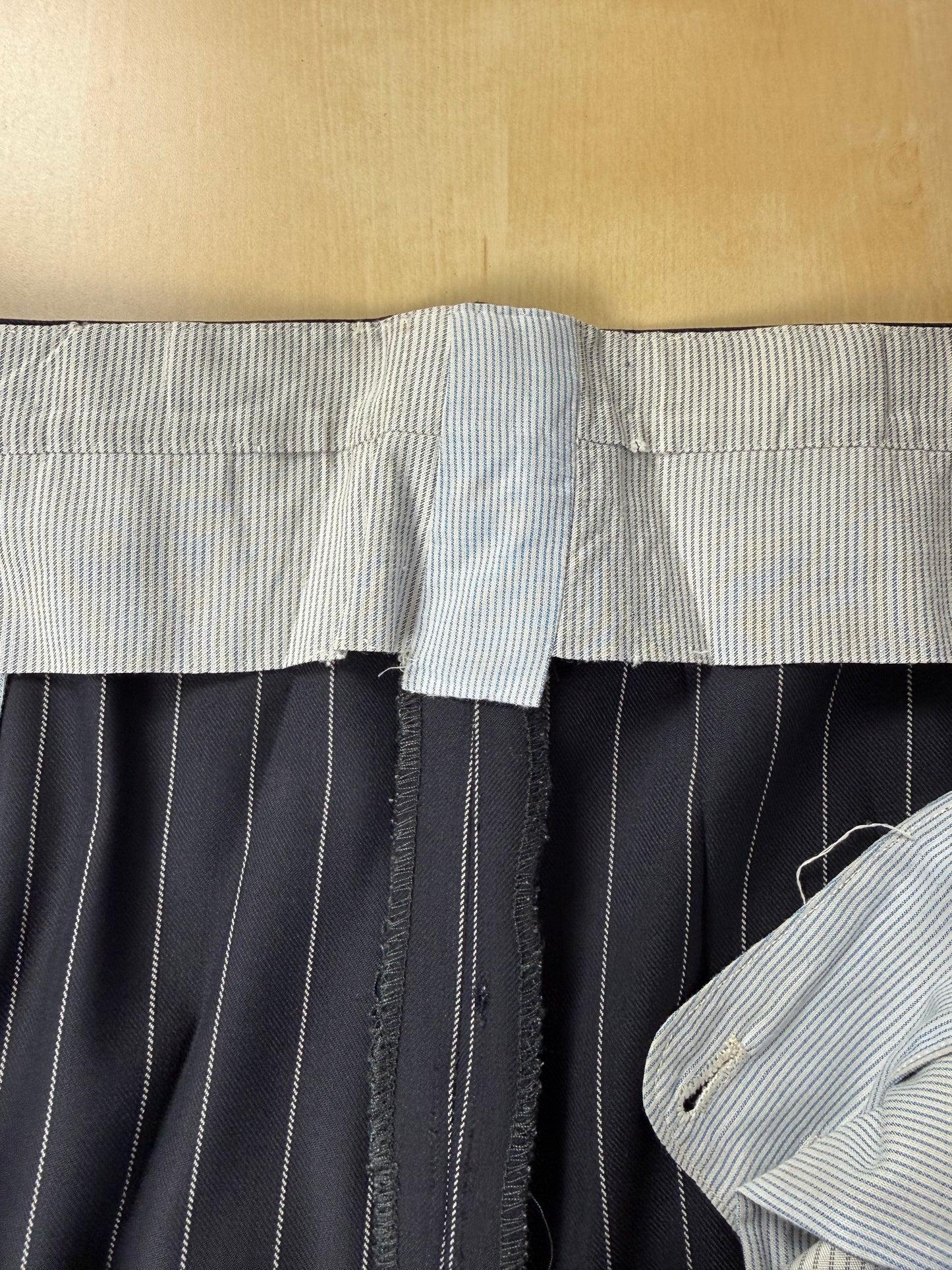 Completo sartoriale flanella pettinata blu gessato - tg. 56 drop 0-2