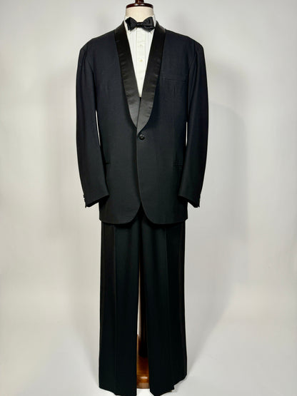 Smoking anni ‘50/‘60 monopetto revers a scialle - tg. 56/58 lunga