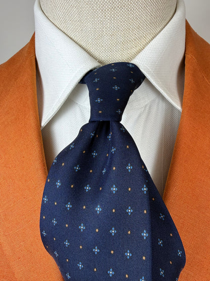 Cravatta Marinella blu micro fantasia