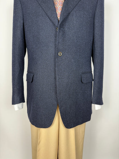 Giacca Canali in lana e seta blu occhio di pernice - tg. 50