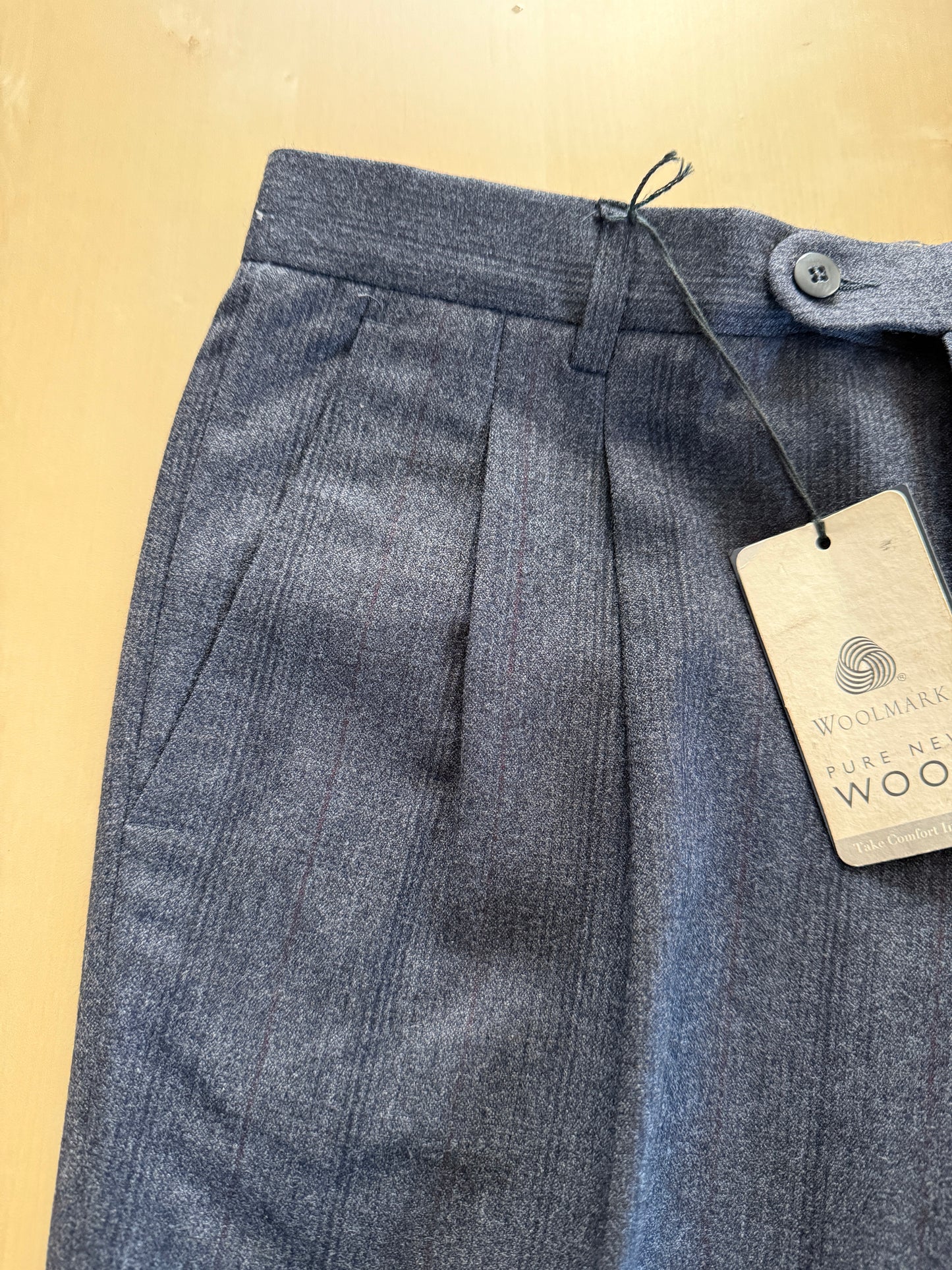 Pantaloni flanella grigia riga rossa anni ‘90 (NOS) - tg. 48/50