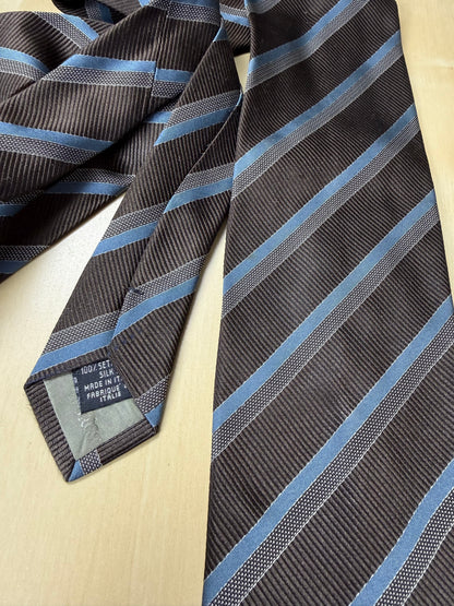 Cravatta Armani regimental marrone e blu