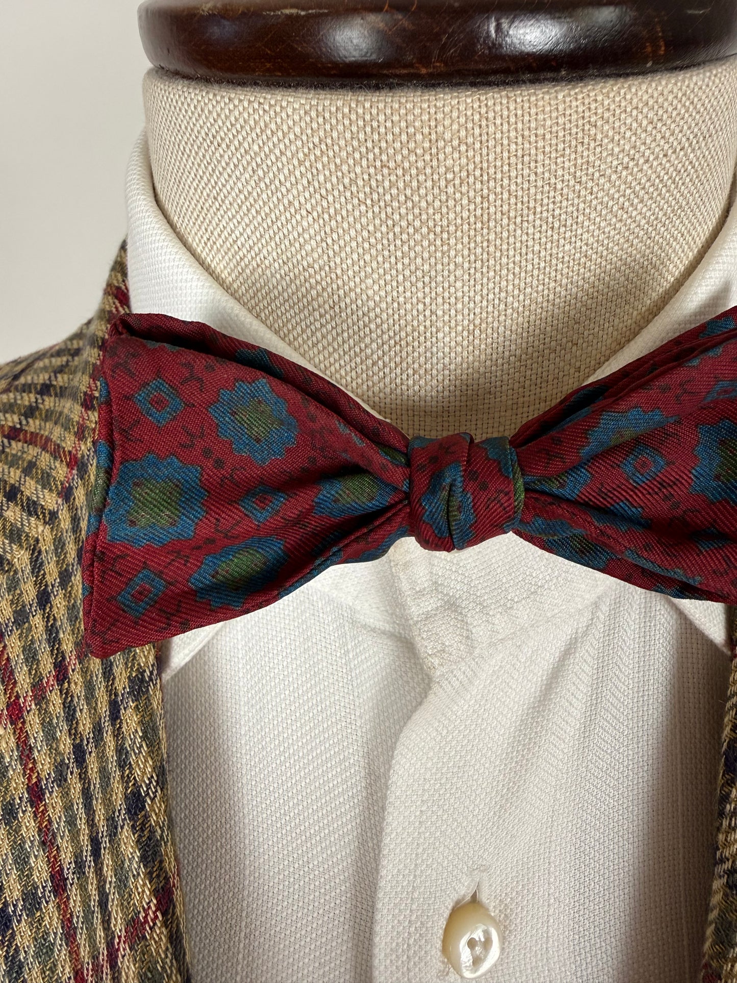 Papillon vintage rosso micro fantasia
