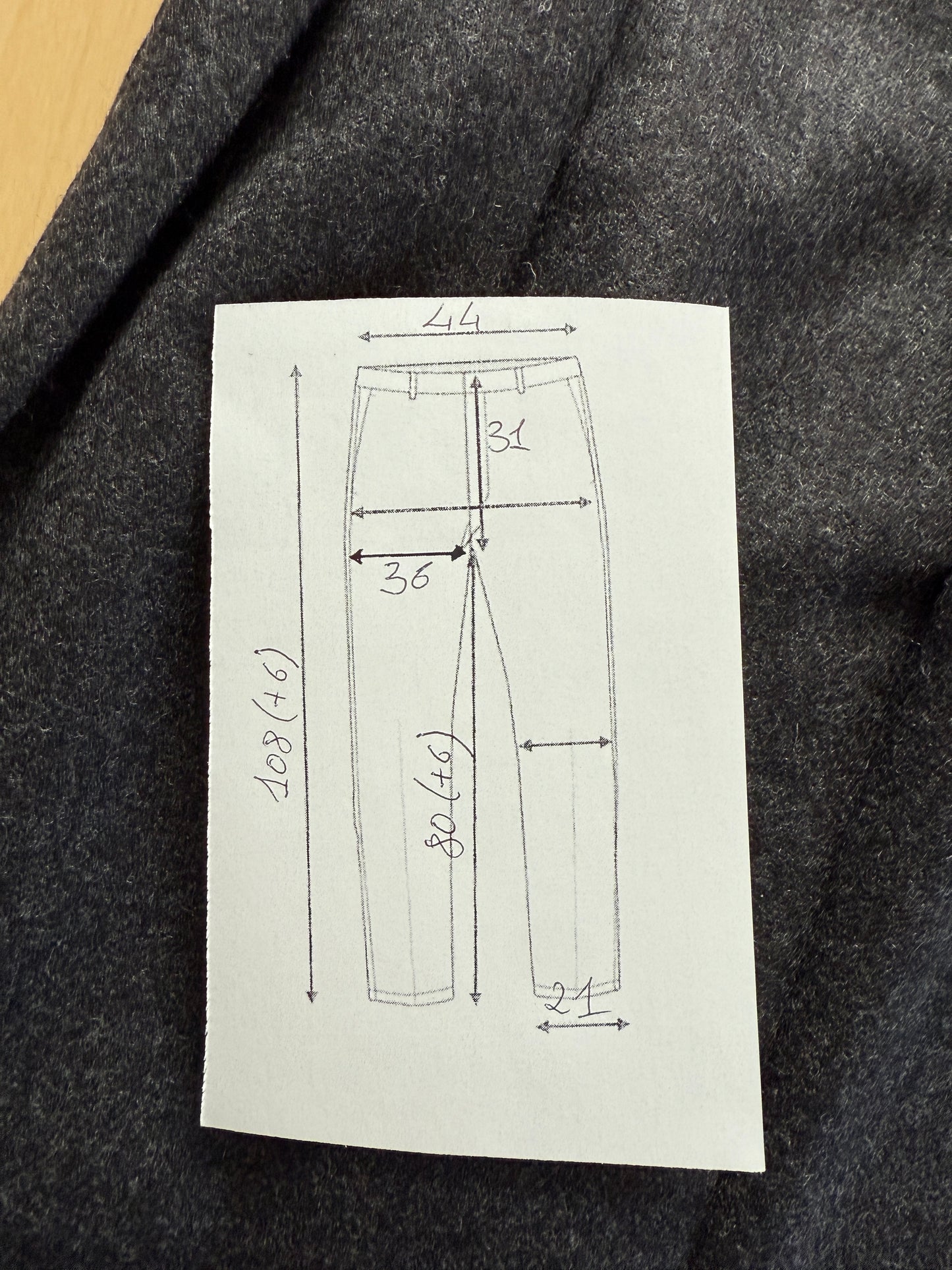 Pantaloni anni ‘80 flanella grigio antracite - tg. 50