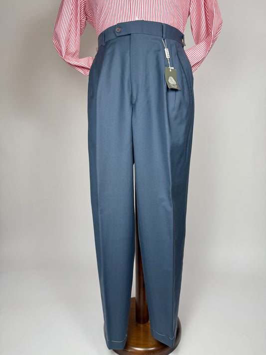 Pantaloni fresco lana verde petrolio 3 pinces anni '80 - tg. 48