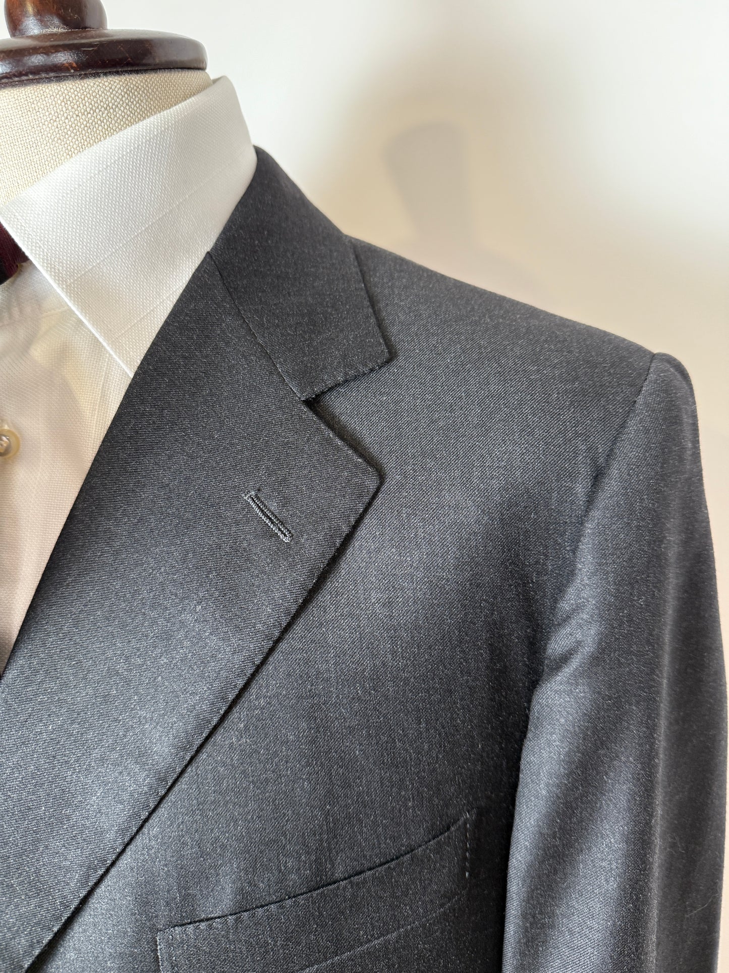 Giacca Ermenegildo Zegna anni ‘90 lana pettinata grigio antracite - tg. 52 drop basso