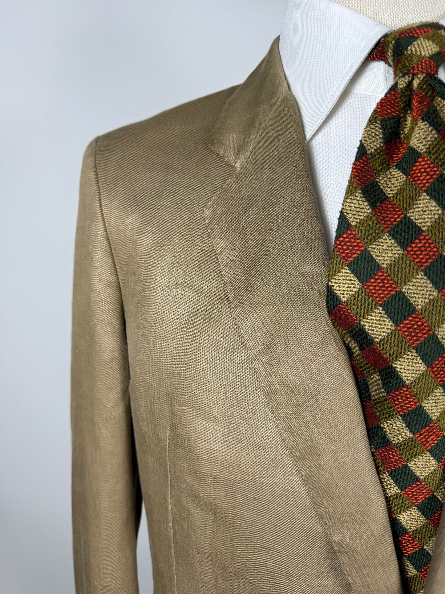 Giacca Corneliani anni '80 lino tabacco - tg. 48/50
