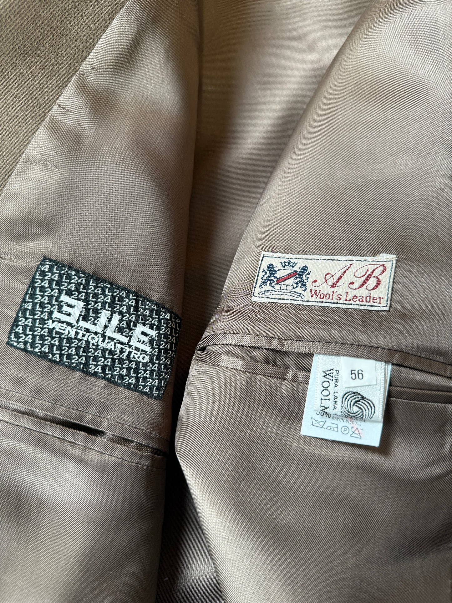 Completo anni ‘90 in twill marrone/cachi (NOS) - tg. 56