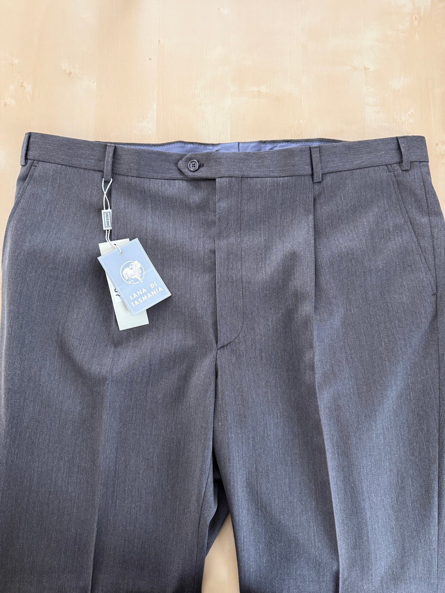 Pantaloni anni ‘90 lana pettinata cachi (NOS) - tg. 60/62