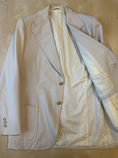 Completo sartoriale anni '70 a zampa in twill color panna - tg. 44/46