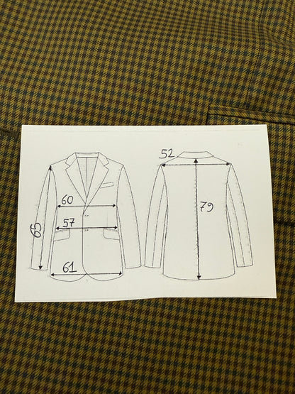 Giacca anni ‘80 flanella pied-de-poule verde - tg. 54