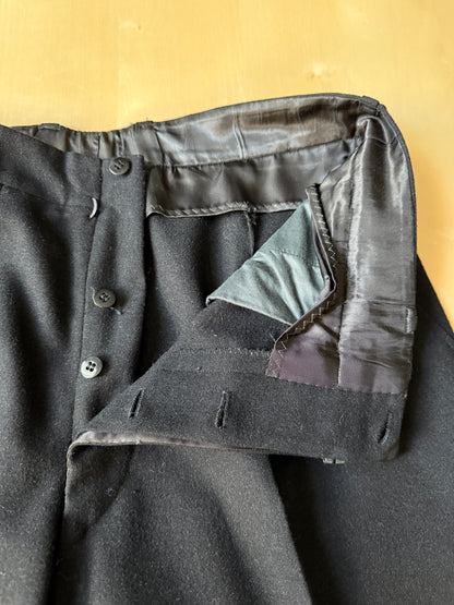 Completo 3 pezzi sartoriale anni ‘60/‘70 in flanella antracite - tg. 50